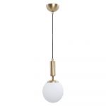 Lustră alb-auriu cu abajur din sticlă ø 15 cm Monera – Squid Lighting