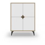 Dulap alb/în culoare naturală cu aspect de lemn de stejar 90x120 cm Nola – Marckeric