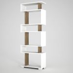 Bibliotecă Blok, alb-maro