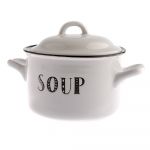Oală cu capac din ceramică pentru servire ciorbă / supă 700 ml Soup- Dakls
