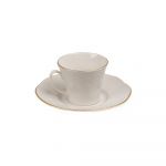 Set 6 cești din porțelan pentru cafea cu farfurie Stitched