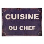 Semn din metal/din sticlă 30x21 cm Cuisine Du Chef – Antic Line