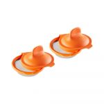 Set 2 forme din silicon pentru ouă fierte Lékué Pouched, portocaliu