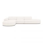 Colțar bej cu tapițerie bouclé (pe partea stângă) Jodie – Micadoni Home