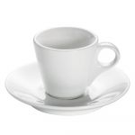 Ceașcă din porțelan cu farfurie Maxwell & Williams Basic Espresso, 70 ml, alb