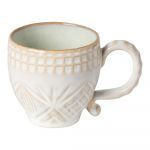 Cană din gresie ceramică Costa Nova Cristal, 300 ml, alb-bej