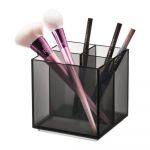 Organizator de baie negru mat pentru cosmetice din plastic reciclat Cosmetic Cube – iDesign