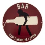 Semn din metal 40x40 cm C'est l'heure de l'apéro – Antic Line