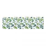 Napron din bumbac pentru masă Butter Kings Floating Eucalyptus, 40 x 140 cm, verde