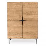 Servantă cu decor din lemn de stejar Woodman Flop, 100 x 140 cm, maro
