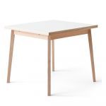 Masă dining extensibilă cu blat alb Hammel Single, 90 x 90 cm