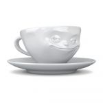 Ceașcă din porțelan pentru cafea 58products Smile, 200 ml, alb