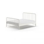 Pat single alb din metal cu somieră 160x200 cm BRONXX – Vipack