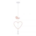 Corp de iluminat pentru copii alb/roz cu abajur din metal Single – Candellux Lighting