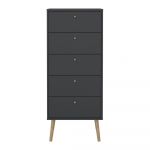 Comodă gri antracit înaltă 50x120 cm Bodo – Tvilum