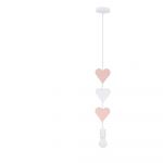 Corp de iluminat pentru copii alb/roz cu abajur din metal Hearts – Candellux Lighting