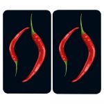 Set 2 protecții din sticlă pentru aragaz Wenko Pepperoni, 52 x 30 cm