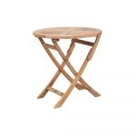 Masă auxiliară de grădină rotundă lemn de tec ø 80 cm – Exotan