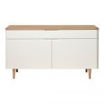 Comodă joasă din lemn de stejar alb Unique Furniture Amalfi