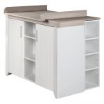Comodă de copii albă joasă cu aspect de lemn de ulm cu masă de schimbat 120x98 cm Felicia – Roba