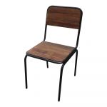 Scaun de dining maro din lemn masiv de brad Industrial – Antic Line