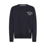 Bluza sport cu decolteu la baza gatului si logo brodat