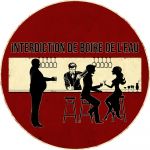 Semn din metal 40x40 cm Interdiction de boire d'eau – Antic Line