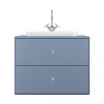Dulap cu chiuvetă fără baterie albastru deschis suspendat 80x62 cm Color Bath – Tom Tailor
