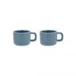 Set 2 căni din porțelan Villa Collection Fjord, 100 ml, albastru