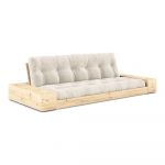 Canapea albă extensibilă cu tapițerie din catifea reiată 244 cm Base – Karup Design