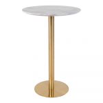 Masă de bar rotundă cu blat cu aspect de marmură ø 70 cm Bolzano – House Nordic