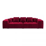 Canapea roșie cu tapițerie din catifea 320 cm Rome Velvet - Cosmopolitan Design