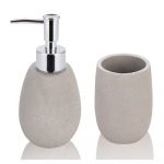 Set de accesorii de baie bej din polirășină Cement – Tomasucci