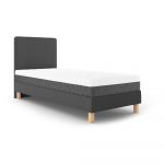 Pat de o persoană Mazzini Beds Lotus, 90 x 200 cm, gri închis