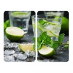 Set 2 protecții din sticlă pentru aragaz Wenko Mojitos, 52 x 30 cm