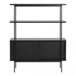 Bibliotecă cu ușă glisantă Actona Angus, negru