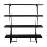 Bibliotecă cu aspect de lemn exotic neagră 140x146 cm Class - Dutchbone