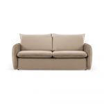 Canapea bej extensibilă cu tapițerie din catifea 194 cm Vienna – Cosmopolitan Design