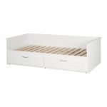 Pat alb cu spațiu de depozitare cu somieră 90x200 cm Felicia – Roba