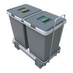 Coș de gunoi din plastic pentru deșeuri sortate/încorporat 12 + 12 l Ecofil - Elletipi