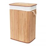 Coș de rufe în culoare naturală din bambus 78 l Bamboo – Compactor