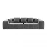Canapea gri cu tapițerie din catifea 320 cm Rome Velvet - Cosmopolitan Design