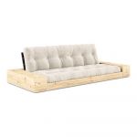 Canapea albă extensibilă cu tapițerie din catifea reiată 244 cm Base – Karup Design