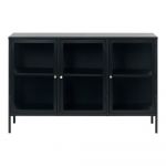 Vitrină neagră din metal 132x85 cm Carmel – Unique Furniture