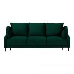 Canapea extensibilă cu 3 locuri și spațiu de depozitare Mazzini Sofas Freesia, verde