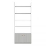 Bibliotecă modulară gri deschis din lemn masiv de pin 80x200 cm Madu – WOOOD