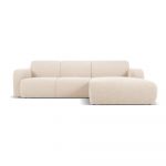 Colțar bej cu tapițerie din stofă bouclé (colț dreapta) Molino – Micadoni Home
