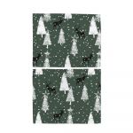 Suport pentru farfurii 2 buc. din material textil 35x45 cm cu model de Crăciun Deer in the Forest – Butter Kings