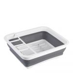 Scurgător pliabil pentru vase Wenko Rack, alb-gri