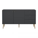 Comodă gri antracit joasă 149x82 cm Bodo – Tvilum